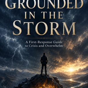 Grounded in the Storm book cover — A First-Response Guide to Crisis and Overwhelm, by Kaweesi Thaddeus